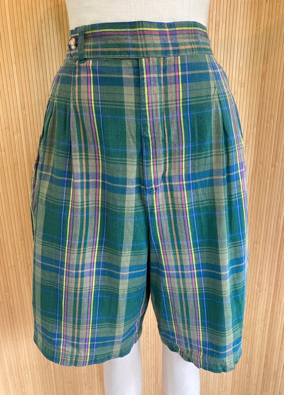 Vintage Gap Green Plaid Bermuda Shorts