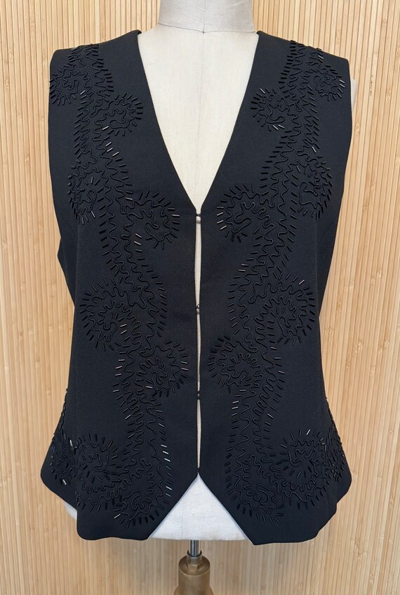 Vintage Alfred Dunner Black Embellished Vest