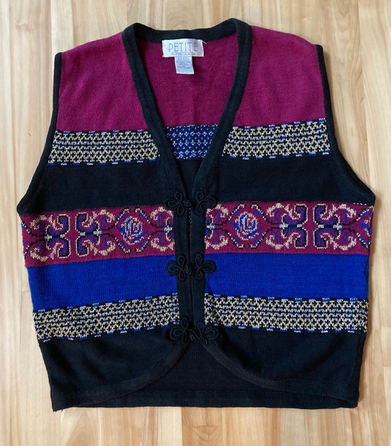 Petite Sophisticates Metallic Knit Vest - image 2