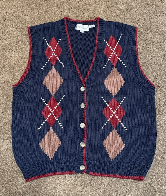 80s Argyle V-Necked Sweater Vest by Silvercord - image 1