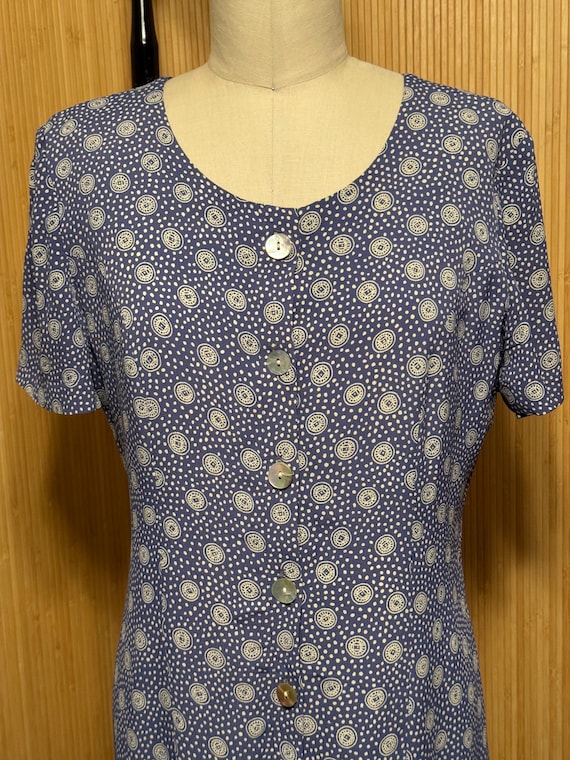 90s Talbots Circle & Dot Print Short-Sleeve Butto… - image 4