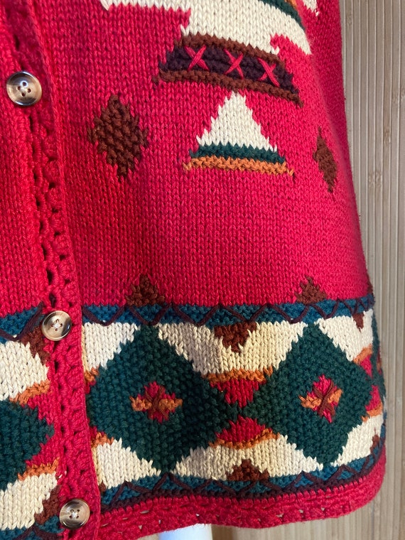 Knitting Needles Southwestern Patterned Sweater V… - image 6