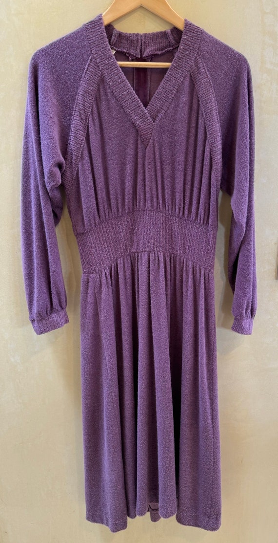 1970s Happening Mauve Terry Cloth Dress