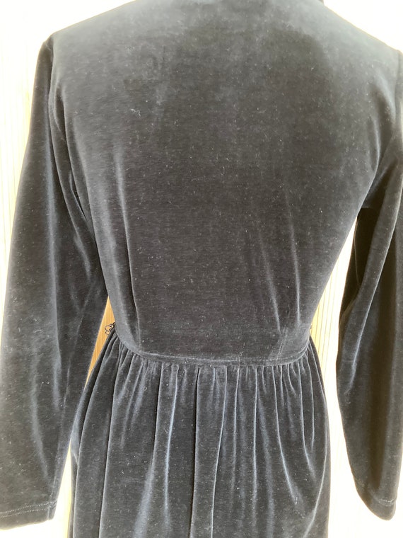 1980s Lizsport Black Velour Dress - image 5