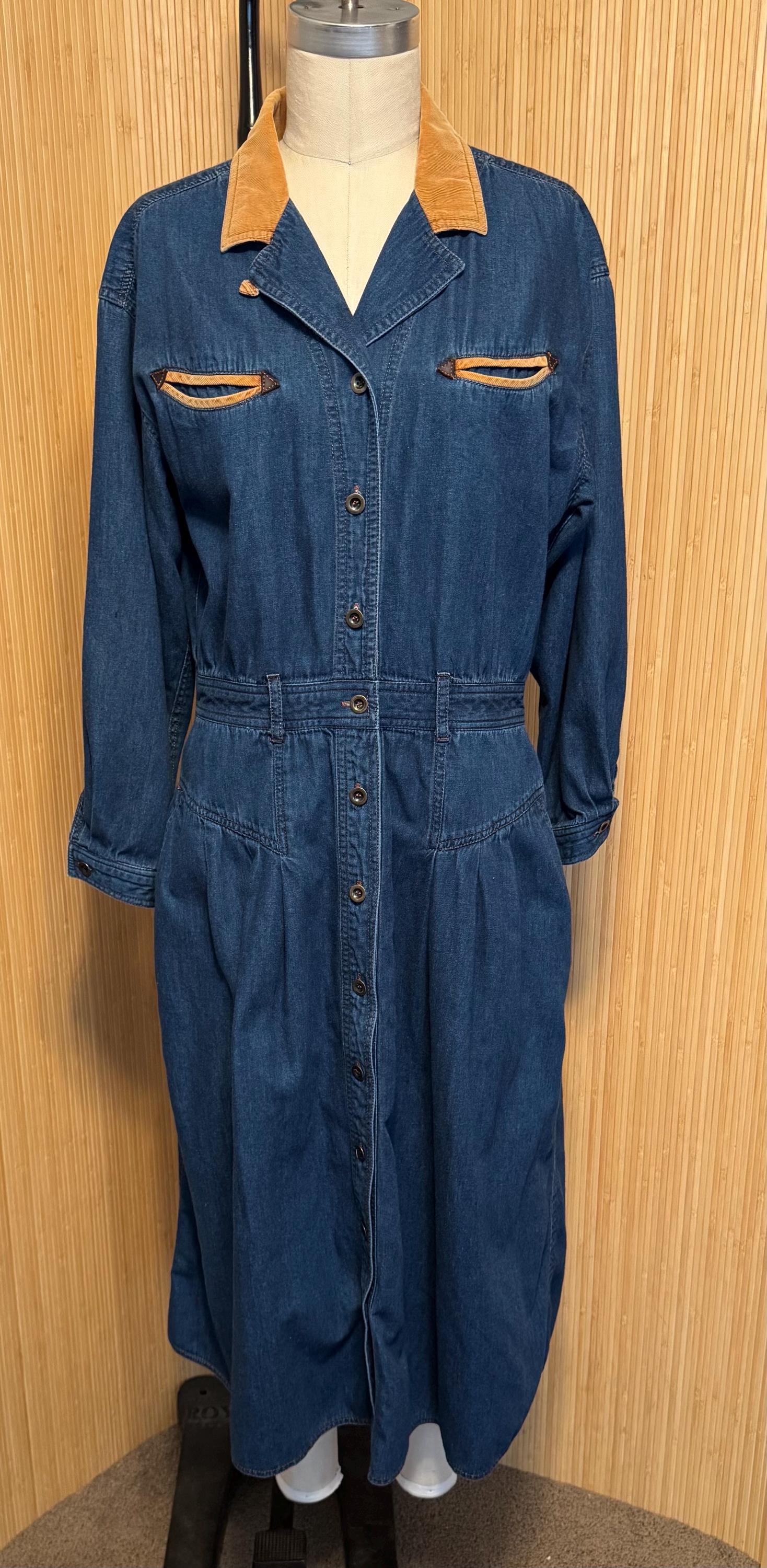 80s Liz Claiborne Denim Western Style Midi Dress - Etsy 80s Liz Claiborne Denim Western Style Midi Dress - Etsy
