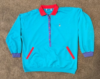 1980s Multicolored Collared Sweatshirt