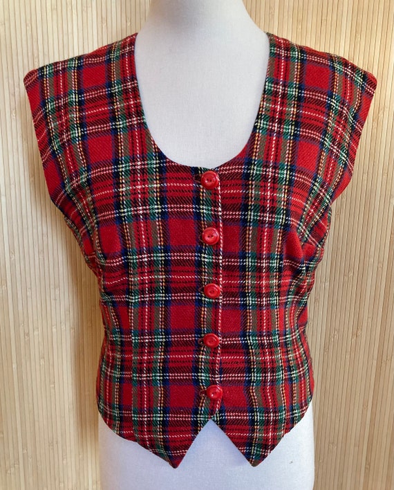 1940s Hand Sewn Plaid Vest