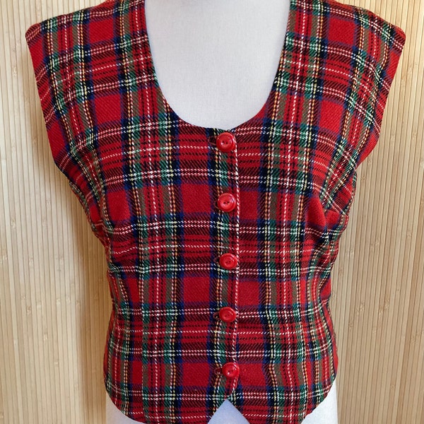 1940s Hand Sewn Plaid Vest