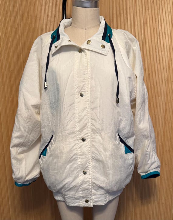 80s CS Essentials Reversible Snap Front Poplin an… - image 7