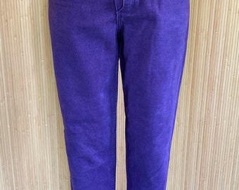 1980s/1990s Bonjour Purple Button Fly Tapered Leg Jeans