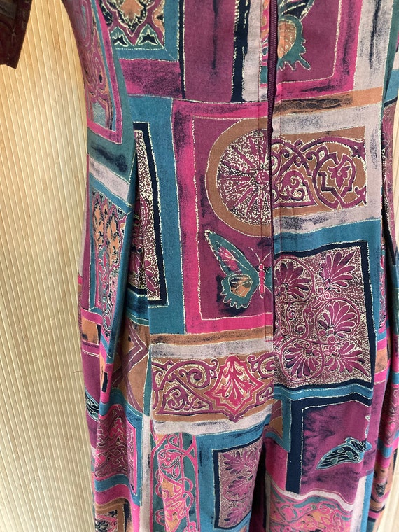 1980s Petite Jazz Jewel Tone Pleat Front Wide Leg… - image 3