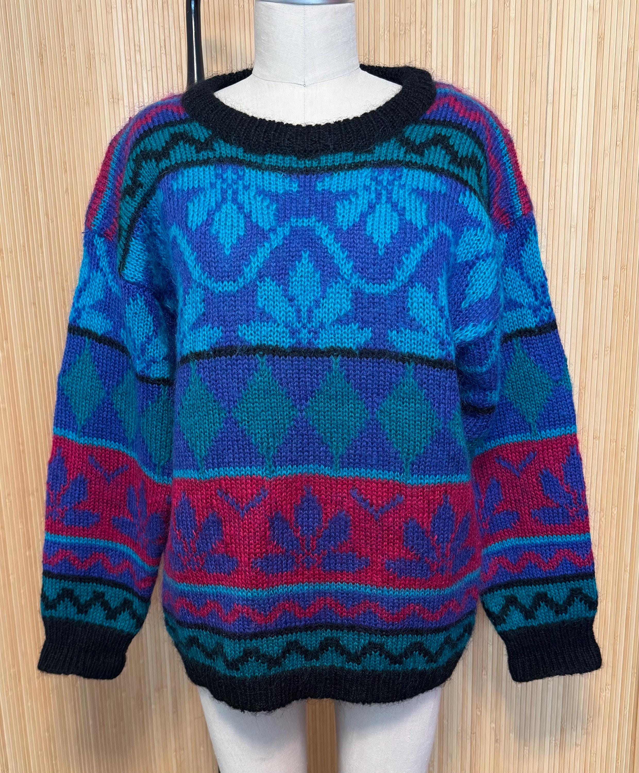 80s Gallagher Mohair Oversized Sweater - Etsy