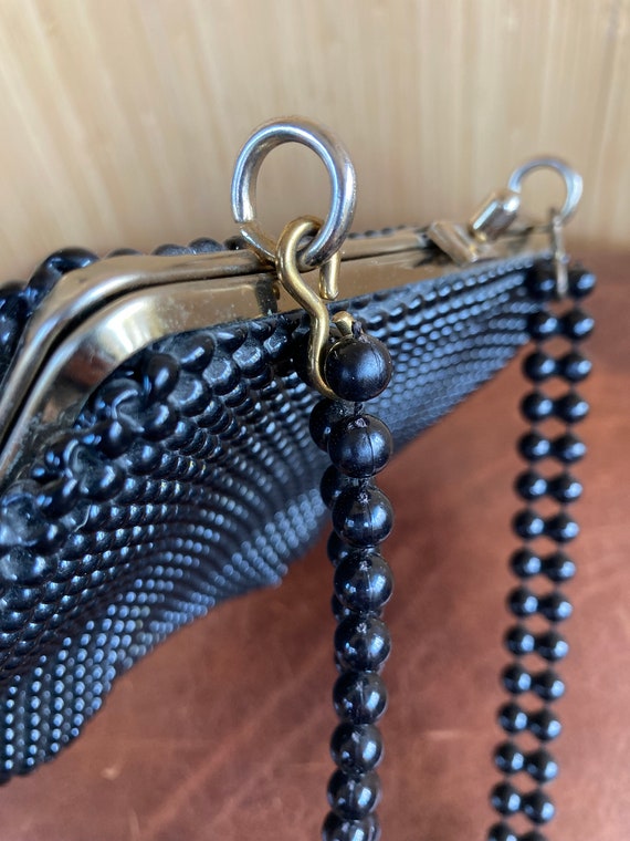 Vintage Black Plastic Beaded Purse - image 4