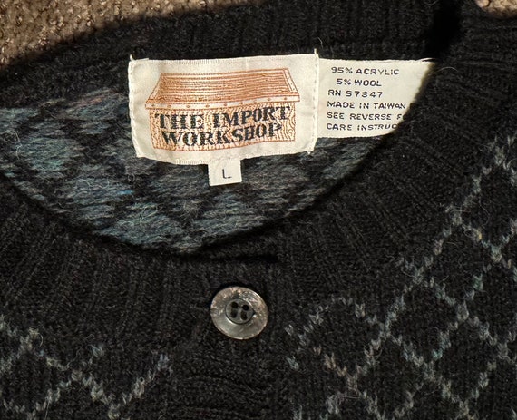 80s The Import Workshop Rose Pattern Pullover Swe… - image 5