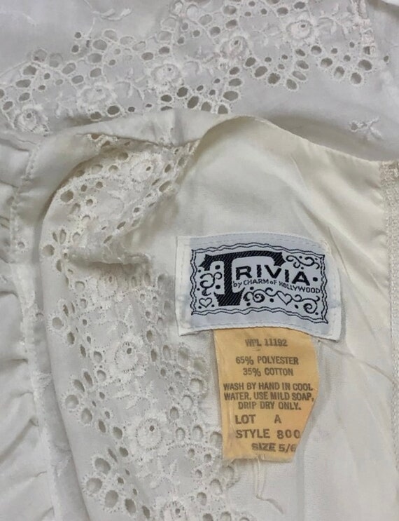 1970s Trivia White Eyelet Maxidress - image 7