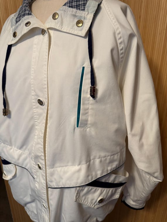 80s CS Essentials Reversible Snap Front Poplin an… - image 3