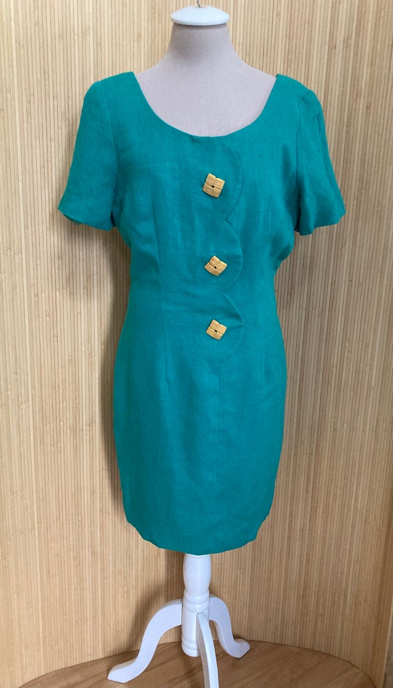 Talbots Turquoise Linen Dress
