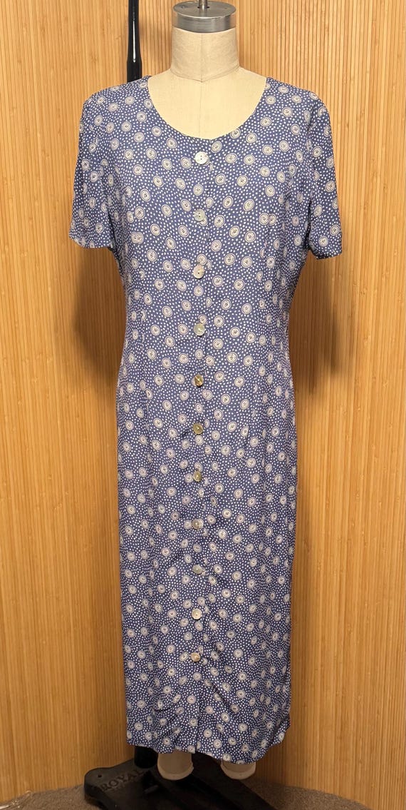 90s Talbots Circle & Dot Print Short-Sleeve Butto… - image 1