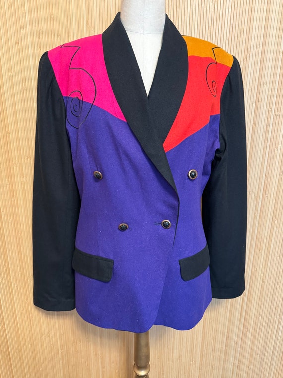 1980s George Georgiou Color Blocked Blazer