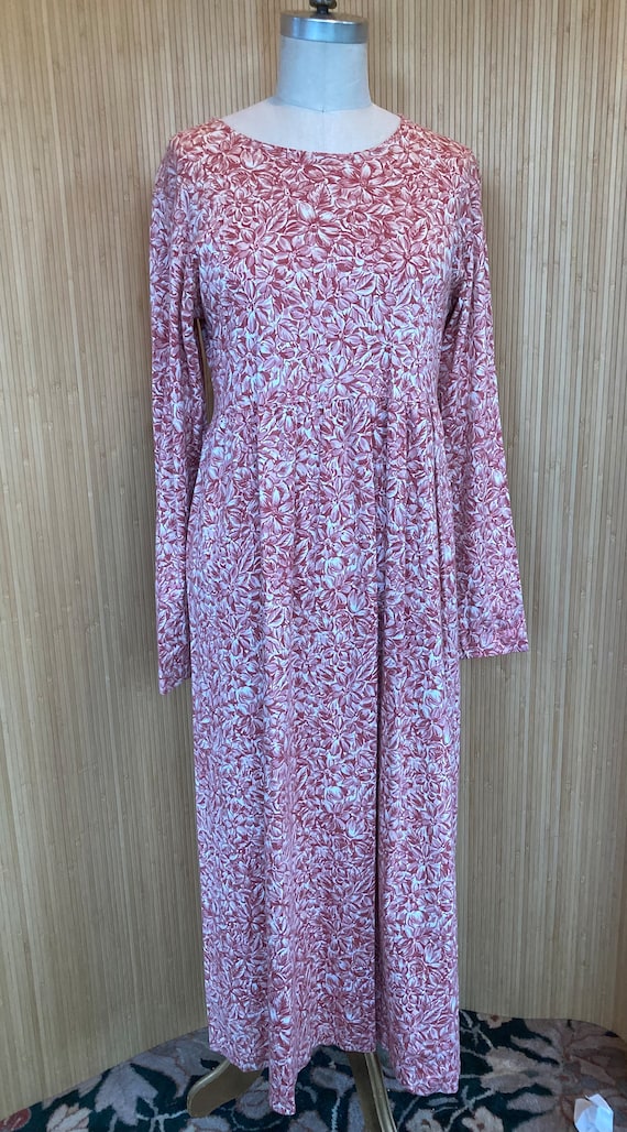 1980s Lands End Comfy Floral Dress - image 1