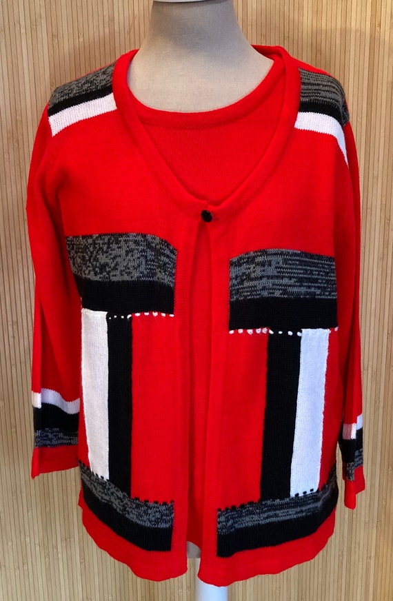 Sara Morgan Color Block Cardigan Set