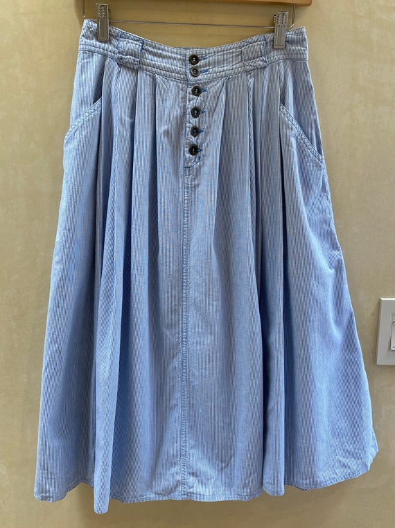 1980s Lizwear Pinstriped Full Skirt