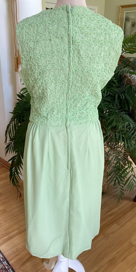 1960s Apple Green Cocktail Dress - image 3