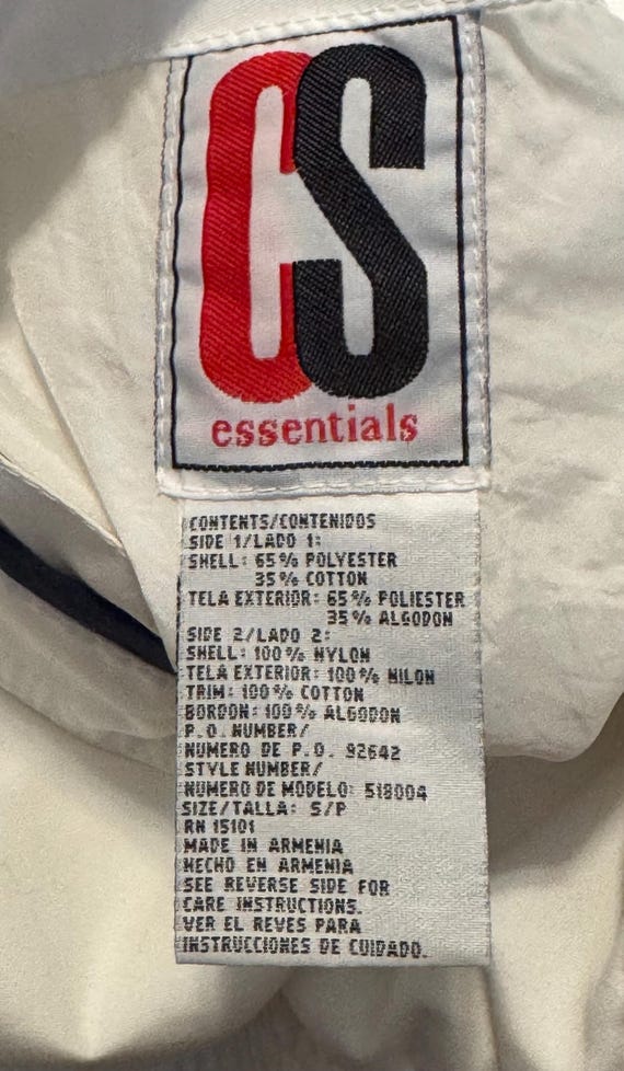 80s CS Essentials Reversible Snap Front Poplin an… - image 10