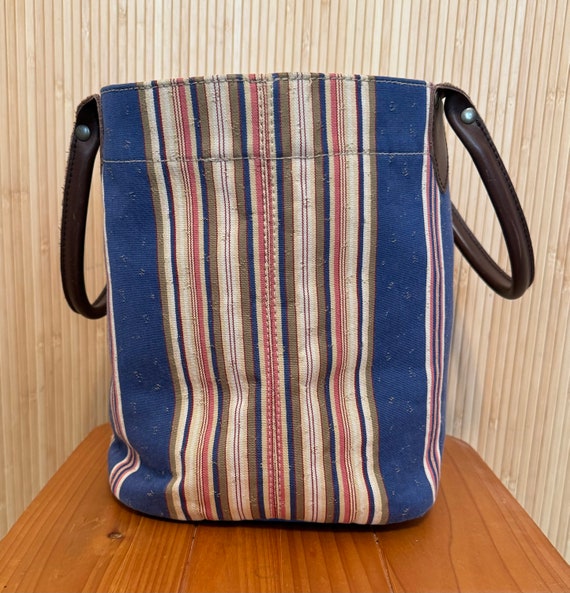Vintage Laura Ashley Striped Fabric Tote - image 3