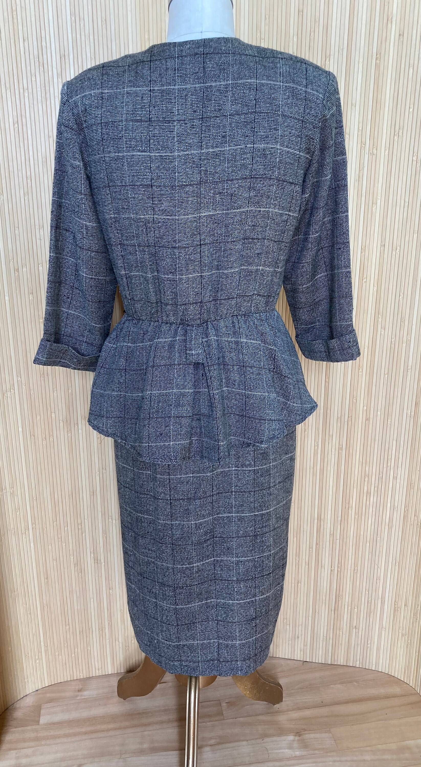 80’s Purple Draped Back Peplum Dress main image 1