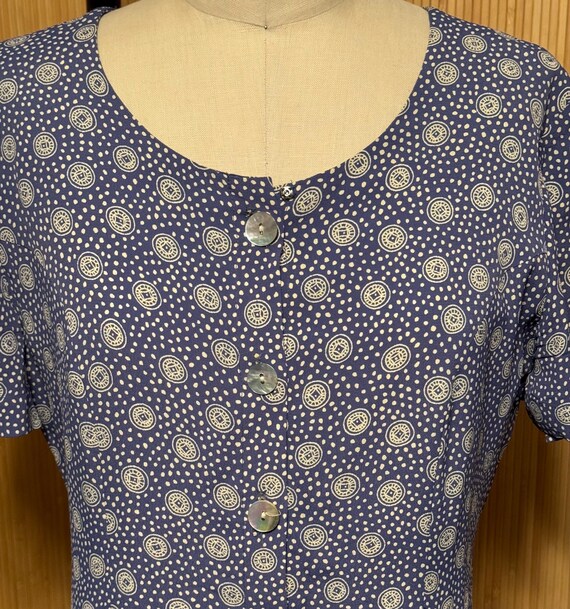 90s Talbots Circle & Dot Print Short-Sleeve Butto… - image 6