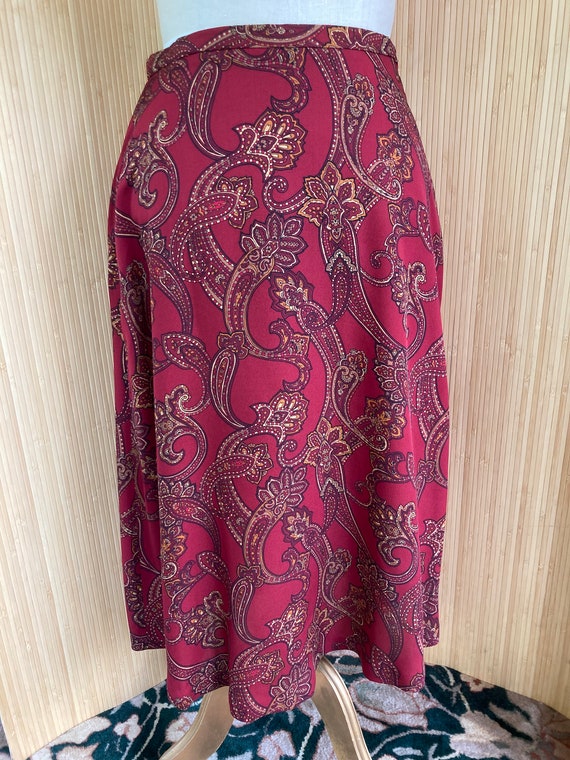 1990s Silk Paisley Jones New York Skirt