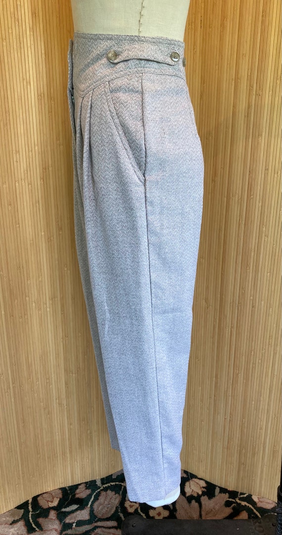 1980s Sparks Light Gray Pleat Front Pants - image 3