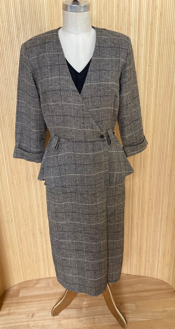 Vintage 80's Perception peplum dress M L