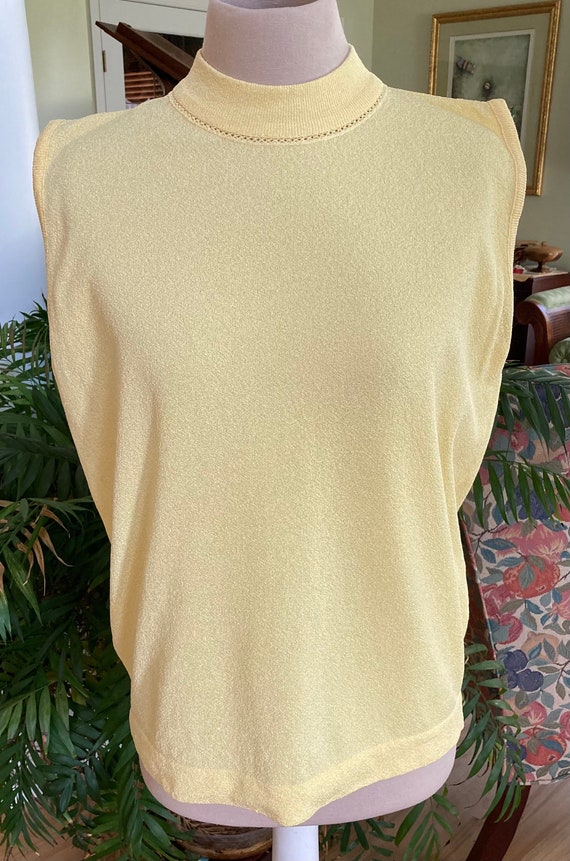 1960s Lemon Yellow Knit Top by Designers Original