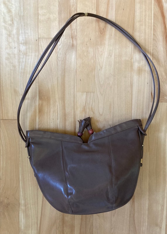 1970s Lou Taylor Double Zip Shoulder Bag with Swi… - image 1