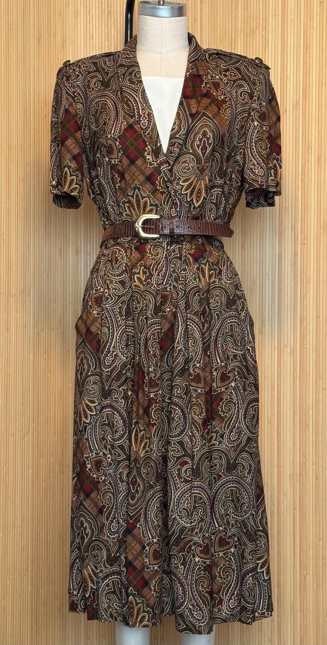 80’s Colorful Striped Drop Waist Dress by Rj Stevens main image 1
