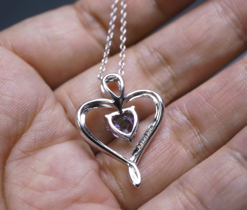 Rainbow Topaz Pendant 925 Silver Heart Necklace Dainty Heart Pendant Heart Mystic Topaz Necklace Sterling Silver Topaz Jewelry