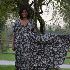 Marsha Wrap Dress PDF Sewing Pattern Wrap Dress, Corssover, Breastfeeding Friendly, Maternity Option, Plus Size, Maxi Dress, Mini Dress image 9