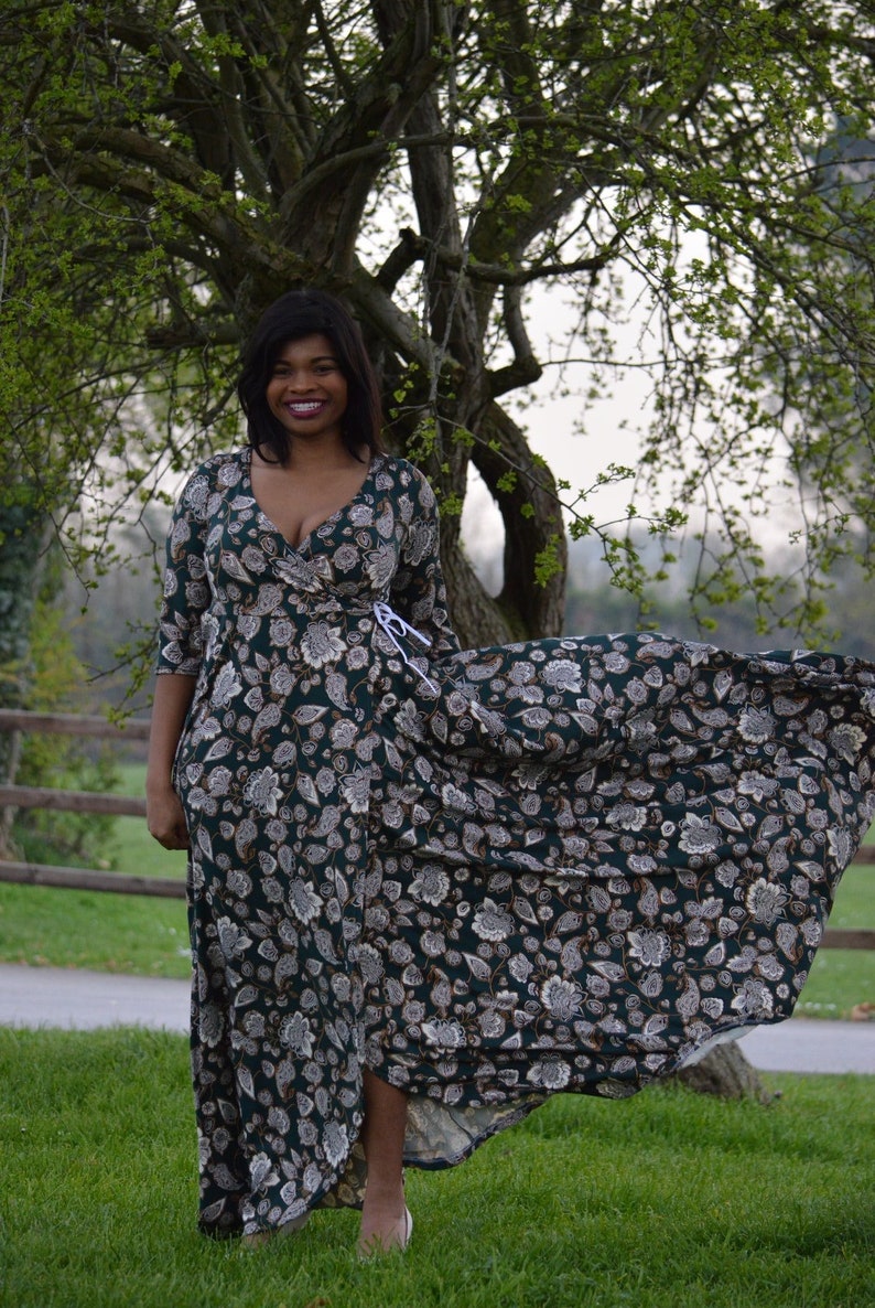 Marsha Wrap Dress PDF Sewing Pattern Wrap Dress, Corssover, Breastfeeding Friendly, Maternity Option, Plus Size, Maxi Dress, Mini Dress image 9