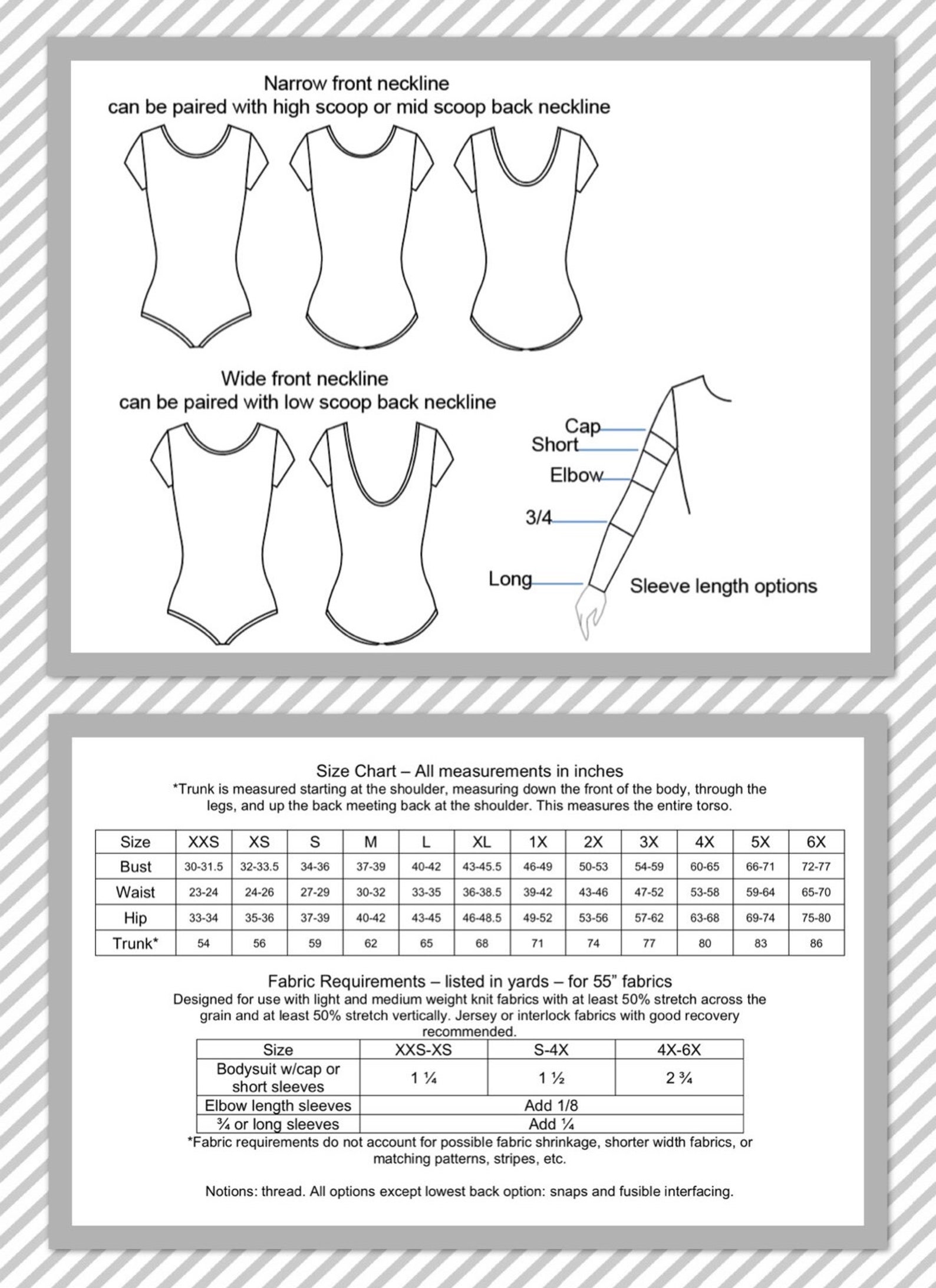 Kortney Bodysuit PDF Sewing Pattern Etsy de