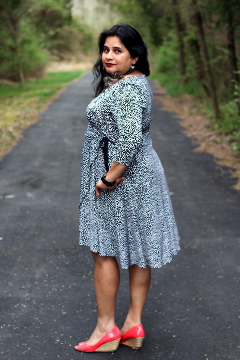 Marsha Wrap Dress PDF Sewing Pattern Wrap Dress, Corssover, Breastfeeding Friendly, Maternity Option, Plus Size, Maxi Dress, Mini Dress image 7