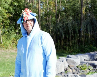 Men's Cosplaysuit PDF Sewing Pattern, bodysuit, pajamas, costume, hood, dinosaur, dog, cat, bunny, unicorn, lion, insect, bear, cosplay