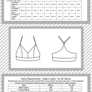 PDF Sewing Pattern Ororo Bralette, Bralette pattern, lingerie pattern, plus size, maternity, nursing image 2