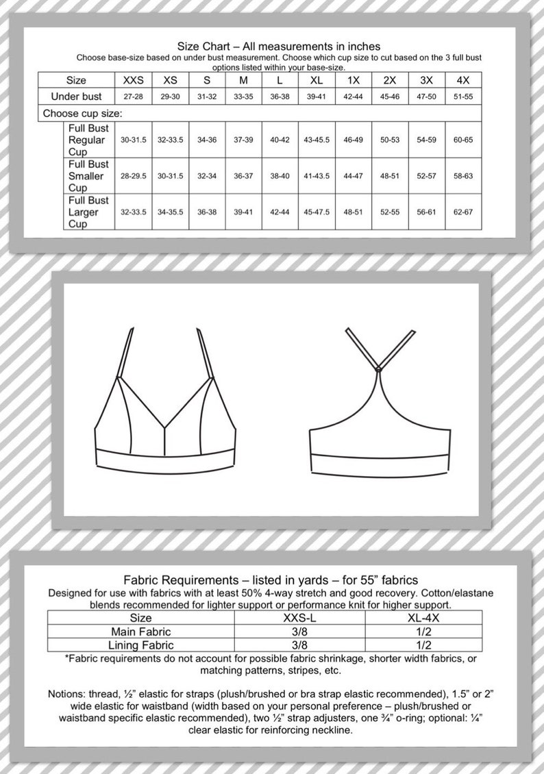 PDF Sewing Pattern Ororo Bralette, Bralette pattern, lingerie pattern, plus size, maternity, nursing image 2
