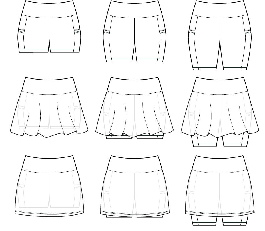 Kids Skyler Skort PDF Sewing Pattern - Children's Workout Skort and ...