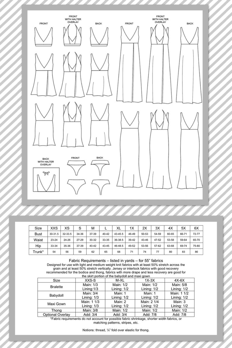 PDF Sewing Pattern Kismet Lingerie Pattern image 2