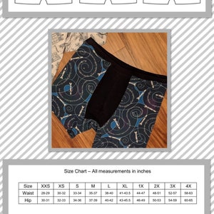 Men's Boxer Briefs PDF Sewing Pattern, Underwear Pattern, functional fly, boxer brief pattern image 2