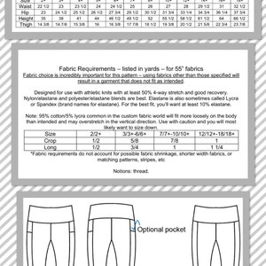 Kids G.O.A.T. Leggings PDF Sewing pattern workout tights image 2