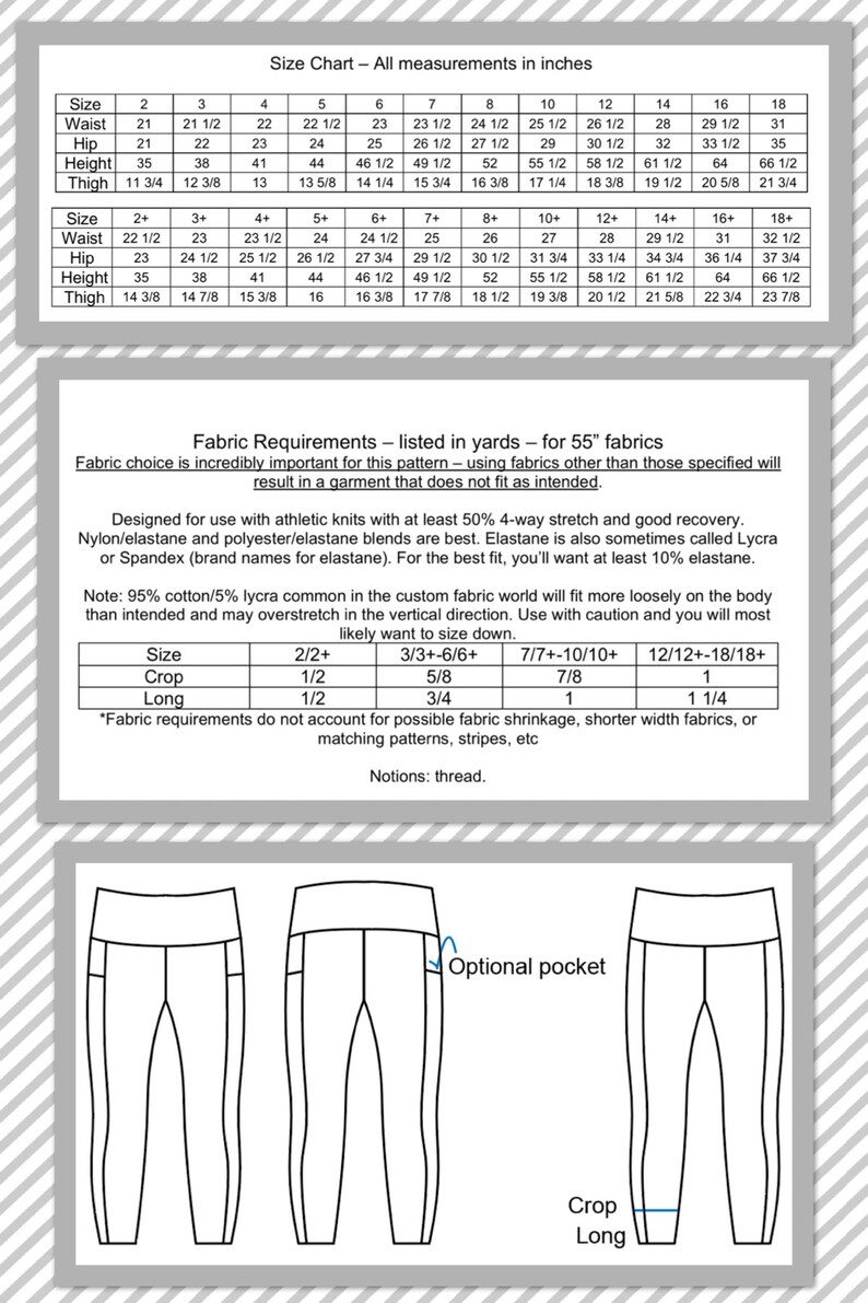 Kids G.O.A.T. Leggings PDF Sewing pattern workout tights image 2